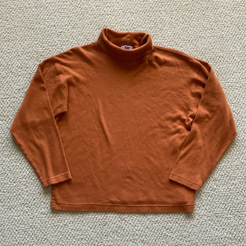 J. L. Plum Vintage Burnt Orange Turtleneck 100% Cotton Women’s Size Medium GUC